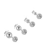 Stainless Steel Ball Tshaped Electroplating Style Earrings With Single Diamond And Round Zircon