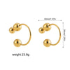 Stainless Steel Ball Women's Ear Studs Earrings With Electroplating And Front And Rear Style