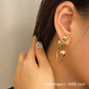 Stainless Steel Ball Women's Ear Studs Earrings With Electroplating And Front And Rear Style