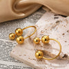 Stainless Steel Ball Women's Ear Studs Earrings With Electroplating And Front And Rear Style