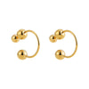 Stainless Steel Ball Women's Ear Studs Earrings With Electroplating And Front And Rear Style