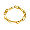 Stainless Steel Bamboo Chain Women's Bracelet Geometric 18K Goldplated Hiphop Jewelry