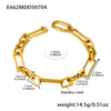 Stainless Steel Bamboo Chain Women's Bracelet Geometric 18K Goldplated Hiphop Jewelry