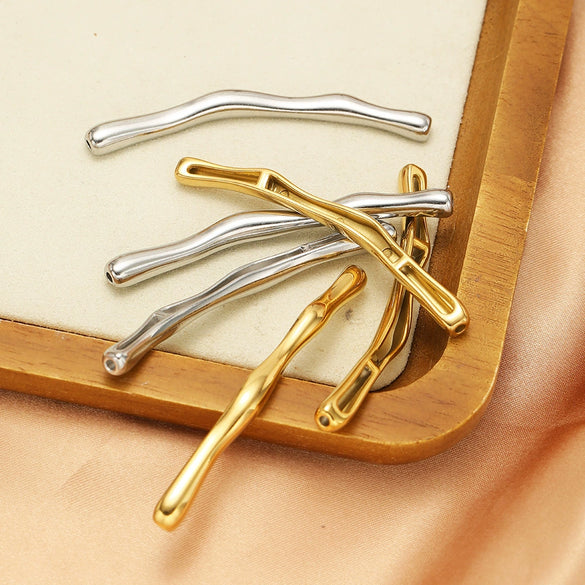 Stainless Steel Bamboo Elbow Pendant Vacuum Plating Casting Jewelry Accessories