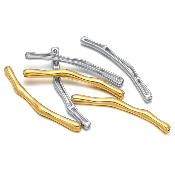 Stainless Steel Bamboo Elbow Pendant Vacuum Plating Casting Jewelry Accessories