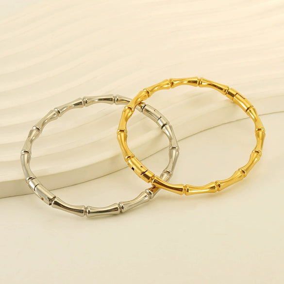 Stainless Steel Bamboo Retro Style Fashion Electroplated Bracelet