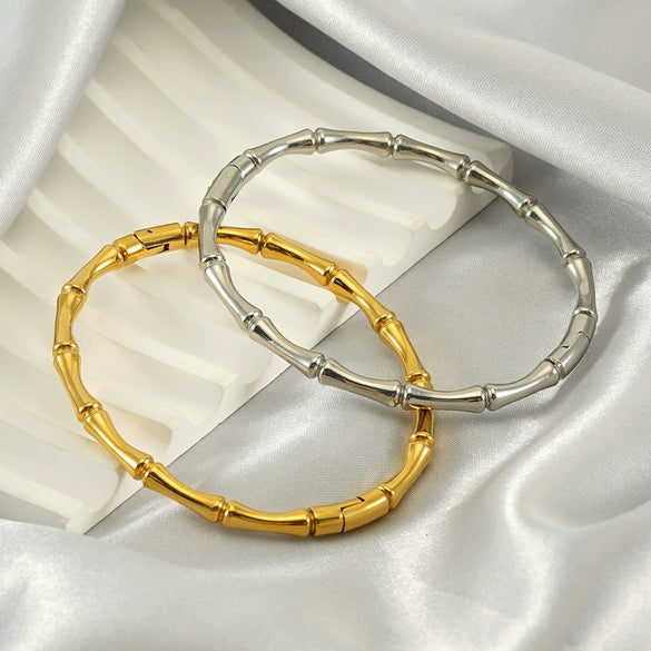 Stainless Steel Bamboo Retro Style Fashion Electroplated Bracelet