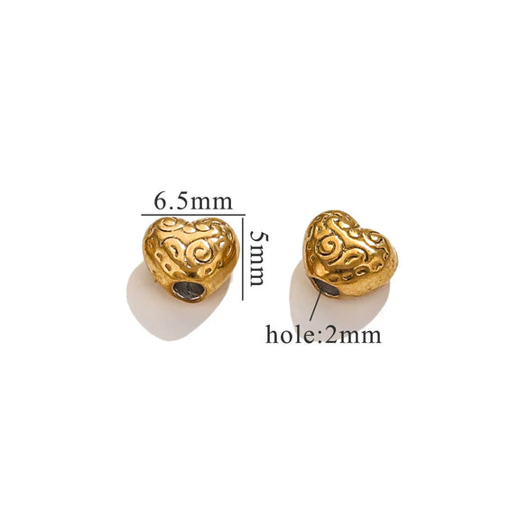 Stainless Steel Baroque Style Round Bead Totem Diy Bracelet Necklace Electroplated Color Preservation Waterproof Accessories