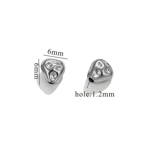 Stainless Steel Baroque Style Round Bead Totem Diy Bracelet Necklace Electroplated Color Preservation Waterproof Accessories