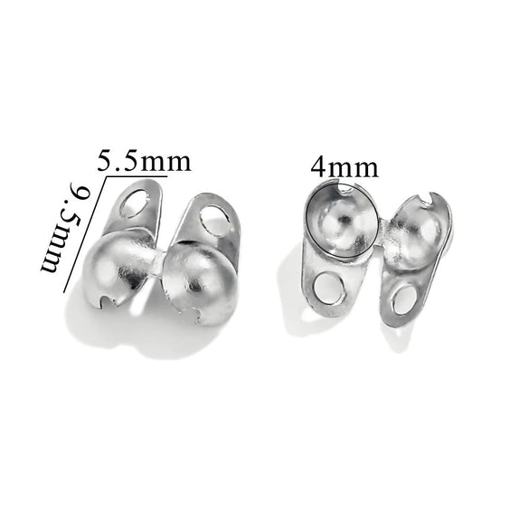 Stainless Steel Bead Buckle Pearl Necklace Gold Plated Electroplated Diy Jewelry