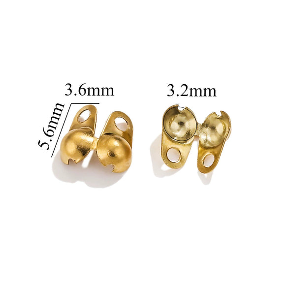 Stainless Steel Bead Buckle Pearl Necklace Gold Plated Electroplated Diy Jewelry