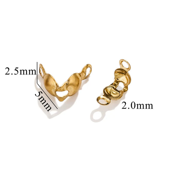 Stainless Steel Bead Buckle Pearl Necklace Gold Plated Electroplated Diy Jewelry