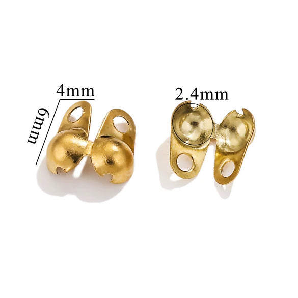 Stainless Steel Bead Buckle Pearl Necklace Gold Plated Electroplated Diy Jewelry