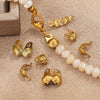 Stainless Steel Bead Buckle Pearl Necklace Gold Plated Electroplated Diy Jewelry