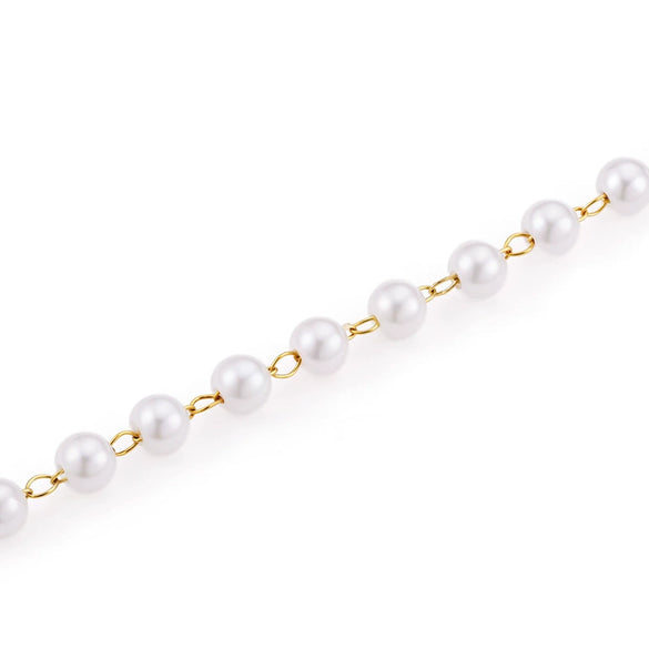 Stainless Steel Bead Chain Antipearl Chain Vacuum Electroplating Rice Bead Chain Fashion Necklace Bracelet Diy With Electrolytic Brightening And String Of Pearls Pattern