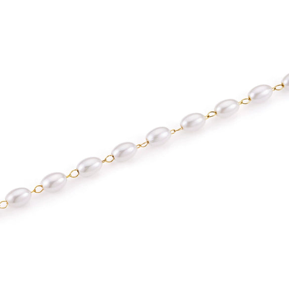 Stainless Steel Bead Chain Antipearl Chain Vacuum Electroplating Rice Bead Chain Fashion Necklace Bracelet Diy With Electrolytic Brightening And String Of Pearls Pattern