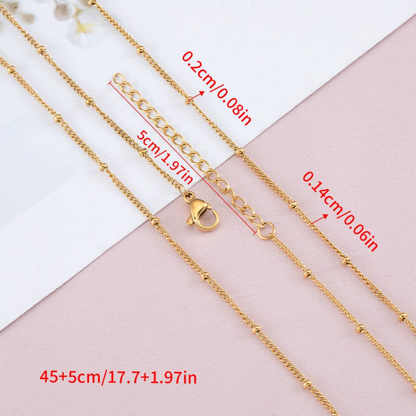 Stainless Steel Bead Chain Clip Ball Chain With Beads Electroplated Diy Jewelry Accessories Wholesale Material