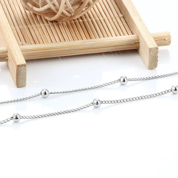Stainless Steel Bead Chain Jewelry Accessories For Female Light Luxury Fashion With Electrolytic Electroplating