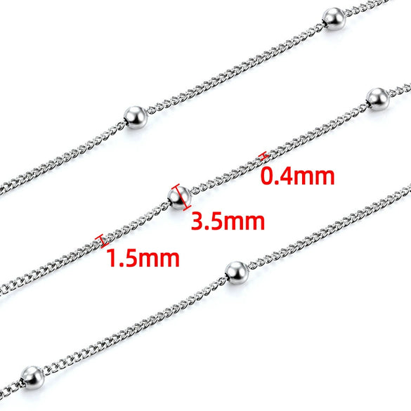 Stainless Steel Bead Chain Jewelry Accessories For Female Light Luxury Fashion With Electrolytic Electroplating