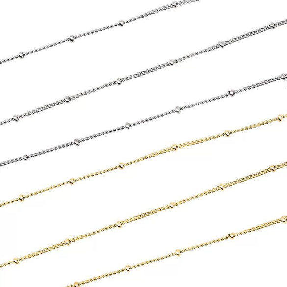 Stainless Steel Bead Chain Jewelry Accessories Handmade With Electrolysis Craft