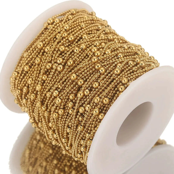 Stainless Steel Bead Chain Jewelry Accessories With Totem Pattern And Electroplating Process For Diy Necklace And Bracelet Making