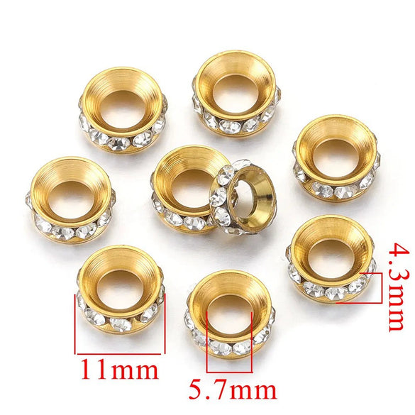 Stainless Steel Beaded And Wheel Diy Jewelry Handmade Accessories Earrings And Bracelet With Electroplating