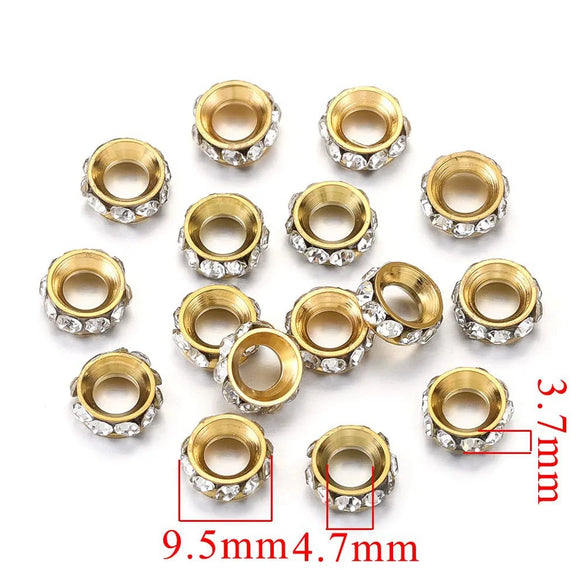 Stainless Steel Beaded And Wheel Diy Jewelry Handmade Accessories Earrings And Bracelet With Electroplating