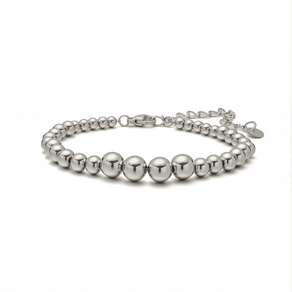 Stainless Steel Beaded Bracelet Electroplated Women's Jewelry