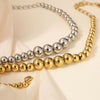 Stainless Steel Beaded Bracelet Electroplated Women's Jewelry