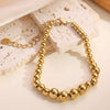 Stainless Steel Beaded Bracelet Electroplated Women's Jewelry