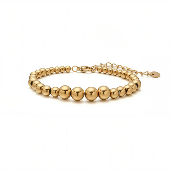 Stainless Steel Beaded Bracelet Electroplated Women's Jewelry