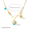 Stainless Steel Beaded Double Layer Overlapping Chain Marine Life Pendant Accessories Necklace Bracelet With Electroplating
