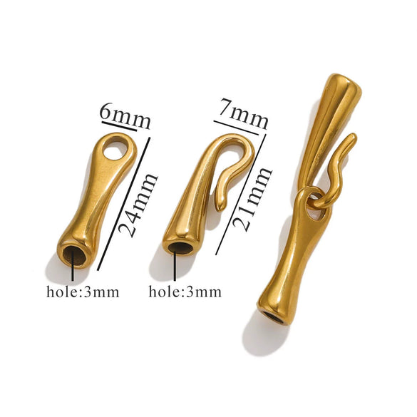 Stainless Steel Beaded Jewelry Accessories With Electroplating Bamboo Hook Pearl And Red Rope Style