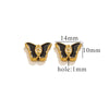 Stainless Steel Beaded Square Double Sided Enamel Drop Oil Eye Spacer Beads For Diy Jewelry Accessories 18K Gold Vacuum Plated With Eight Eyes Pattern