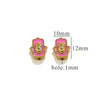 Stainless Steel Beaded Square Double Sided Enamel Drop Oil Eye Spacer Beads For Diy Jewelry Accessories 18K Gold Vacuum Plated With Eight Eyes Pattern