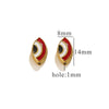 Stainless Steel Beaded Square Double Sided Enamel Drop Oil Eye Spacer Beads For Diy Jewelry Accessories 18K Gold Vacuum Plated With Eight Eyes Pattern
