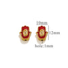Stainless Steel Beaded Square Double Sided Enamel Drop Oil Eye Spacer Beads For Diy Jewelry Accessories 18K Gold Vacuum Plated With Eight Eyes Pattern