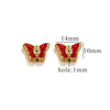 Stainless Steel Beaded Square Double Sided Enamel Drop Oil Eye Spacer Beads For Diy Jewelry Accessories 18K Gold Vacuum Plated With Eight Eyes Pattern