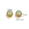 Stainless Steel Beaded Square Double Sided Enamel Drop Oil Eye Spacer Beads For Diy Jewelry Accessories 18K Gold Vacuum Plated With Eight Eyes Pattern