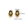 Stainless Steel Beaded Square Double Sided Enamel Drop Oil Eye Spacer Beads For Diy Jewelry Accessories 18K Gold Vacuum Plated With Eight Eyes Pattern