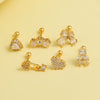 Stainless Steel Bear Butterfly Screw Ball Earrings With Diamonds Electroplated For Women Simple Geometric Style