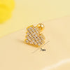 Stainless Steel Bear Butterfly Screw Ball Earrings With Diamonds Electroplated For Women Simple Geometric Style