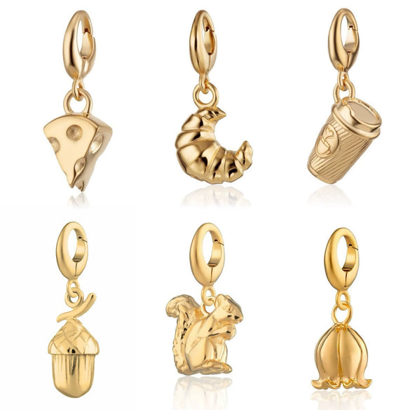 Stainless Steel Bear Pendant Electroplated 18K Gold Diy Pendant