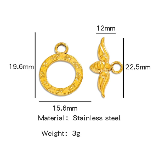 Stainless Steel Bee Pattern Electroplated Buckle Jewelry Accessories