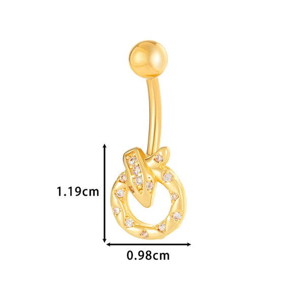 Stainless Steel Belly Button Ring Love Bow Snake Shape Electroplated Women's Jewelry