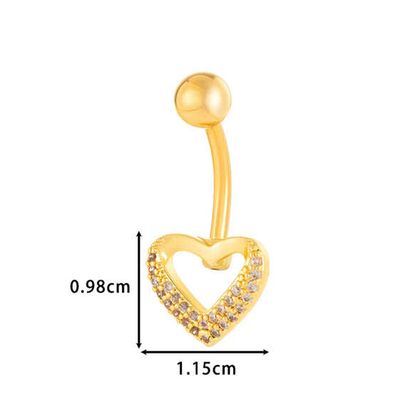 Stainless Steel Belly Button Ring Love Bow Snake Shape Electroplated Women's Jewelry