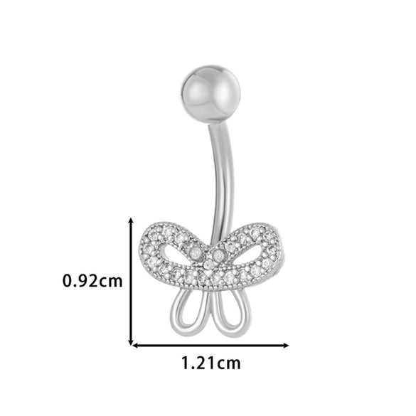 Stainless Steel Belly Button Ring Love Bow Snake Shape Electroplated Women's Jewelry