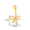 Stainless Steel Belly Button Ring Love Bow Snake Shape Electroplated Women's Jewelry
