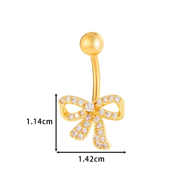 Stainless Steel Belly Button Ring Love Bow Snake Shape Electroplated Women's Jewelry