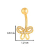 Stainless Steel Belly Button Ring Love Bow Snake Shape Electroplated Women's Jewelry